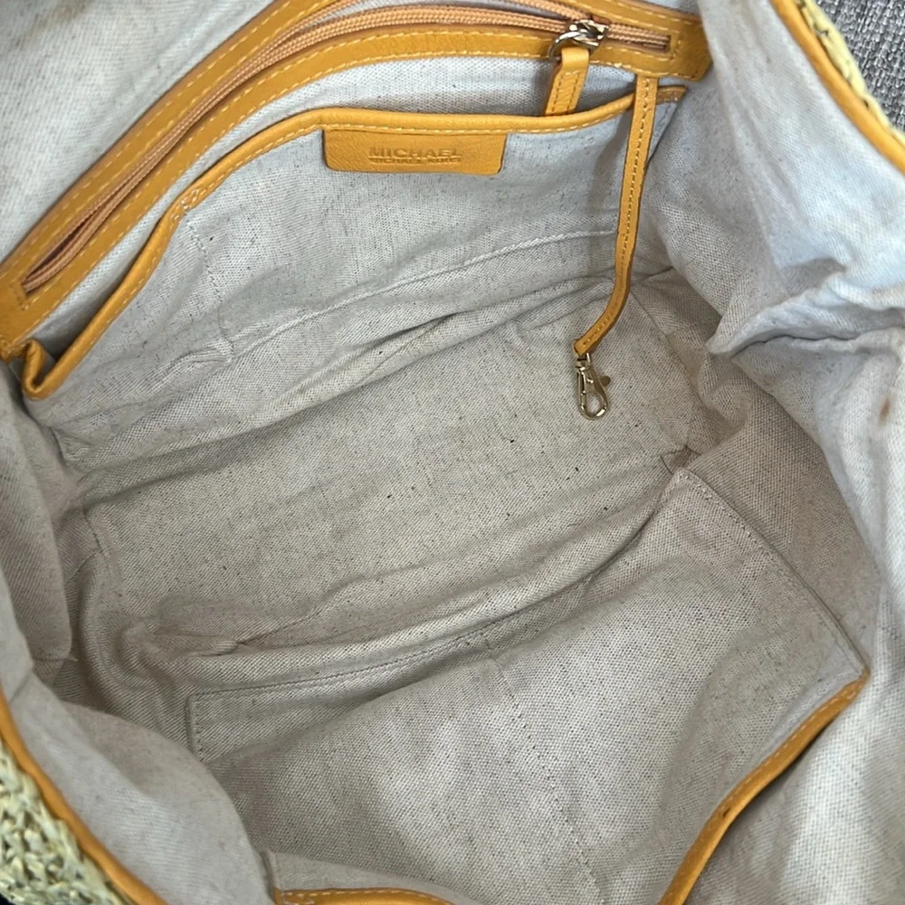 Michael Kors Santorini Woven Straw Tote Bag